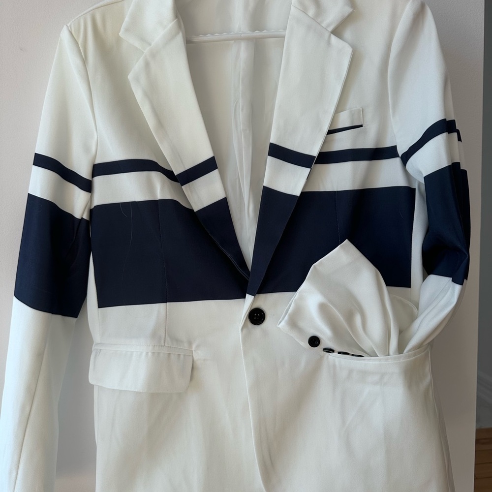 Stylish White and Black Women Blazer